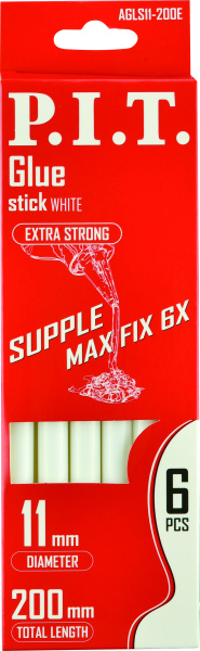 Клеевые стержни P.I.T. длина 200 мм, диаметр 11 мм, белый, 6 шт в уп.(AGLS11-200E)