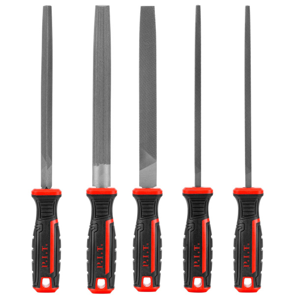 Набор напильников P.I.T. HSET03-0005 (5шт, №2, 300/200 мм, перекрестная насечка, двухкомп. рукоятка