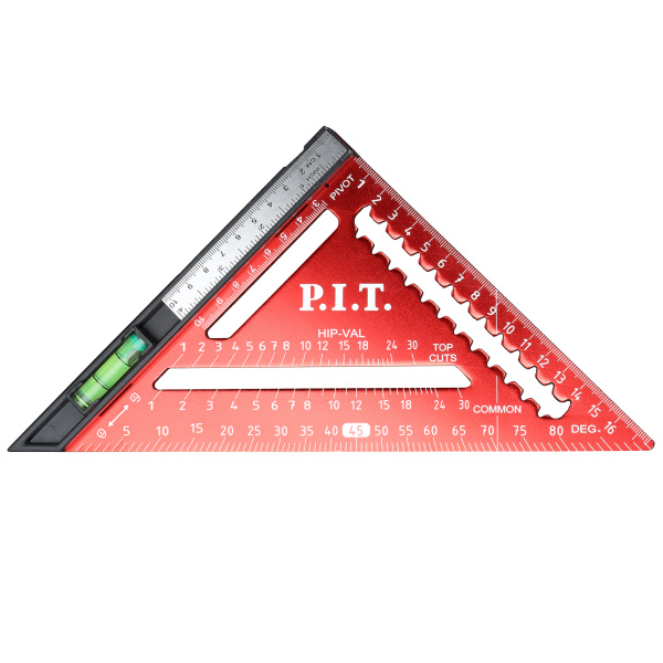 Угольник Свенсона метрический с пузырьковым уровнем и магнитом P.I.T. HSQR04-0180B