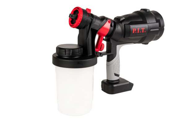 Краскопульт аккум. P.I.T. PSG20H-900A SOLO (20В, 700 мл/мин, емк. 900 мл, давл. 0,1-0,2 бар)