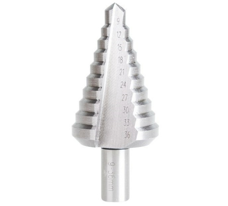Сверло ступенчатое P.I.T. 9-36мм 10 ступеней(AMED08-0936)