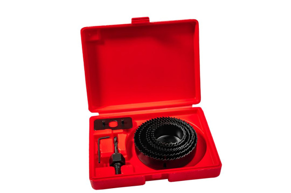 Набор кольцевых пил по дереву P.I.T. 7 шт, 64-127мм, глубина 25мм, адаптер, кейс (AWOD05-0007)