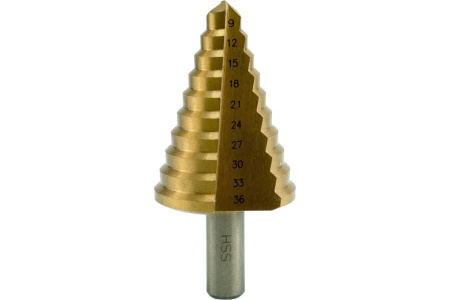 Сверло ступенчатое P.I.T. 9-36мм 10 ступеней(AMED09-0936)