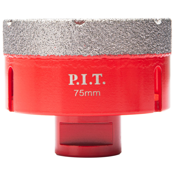 Коронка алмазная по керамограниту P.I.T. AMAS18-0075 (75 мм, M14, сухое/мокрое св., вакуум. пайка)