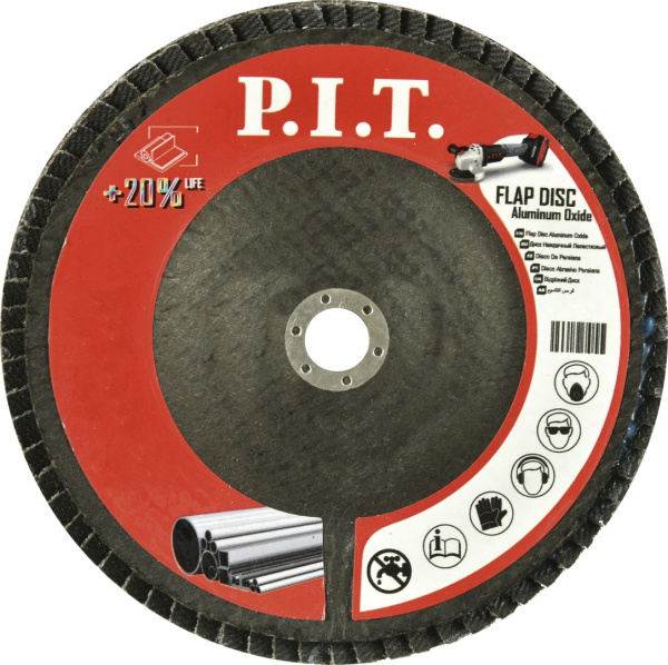 Круг лепестковый шлифовальный P.I.T. 180x22,2 мм A60(APLS01-18060)